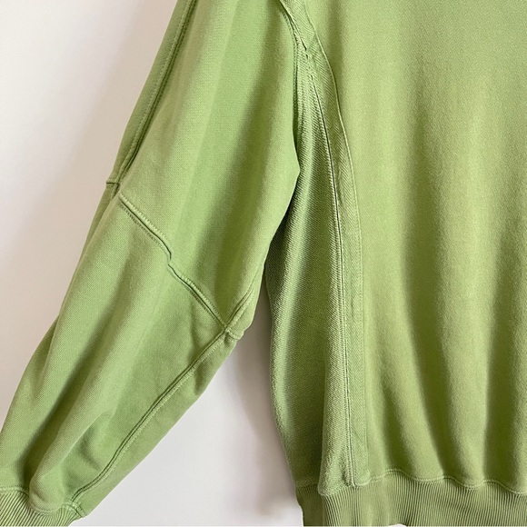 Aerie Keep it Light Crochet Crew Sweatshirt Oversized Green Size XXS Cozy - Picture 2 of 14